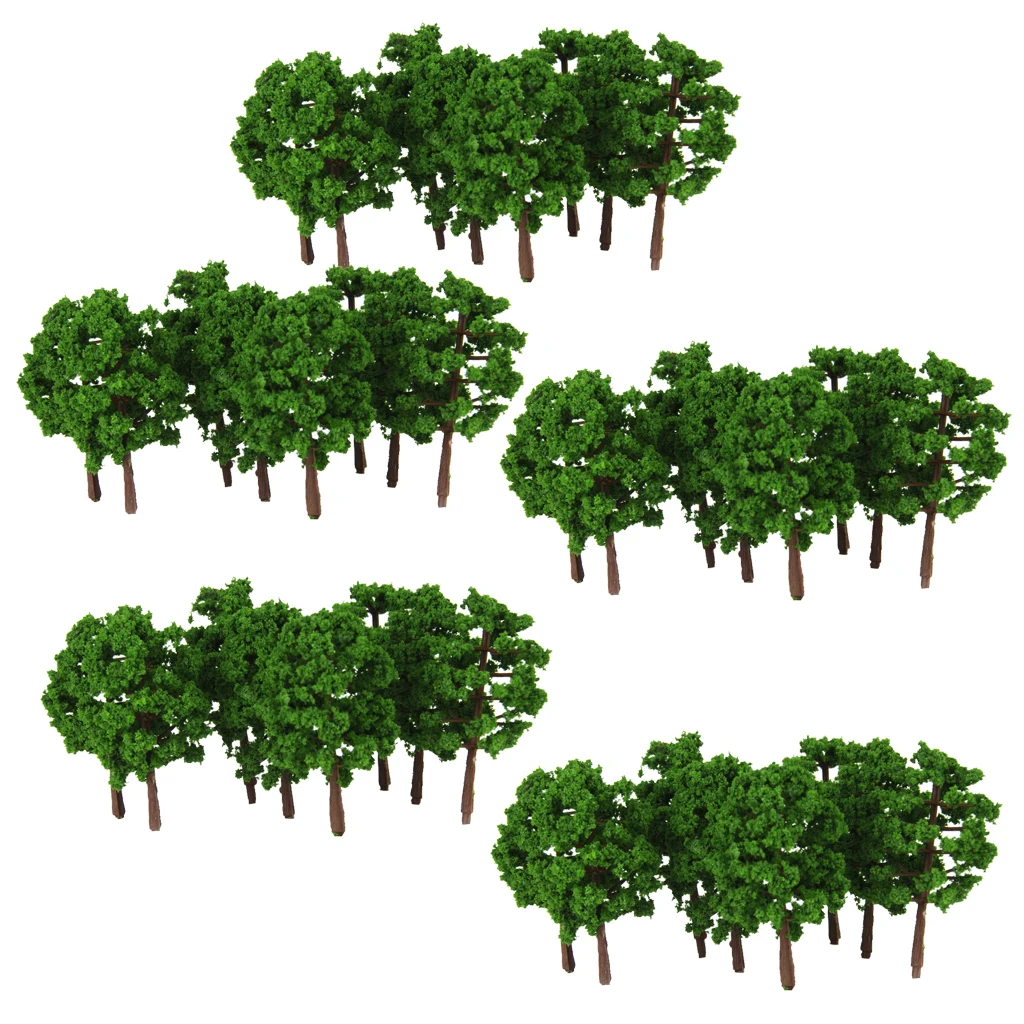 100pcs Model Trees DIY Landscape Train Railroad Scenery 1:150 Light Green 