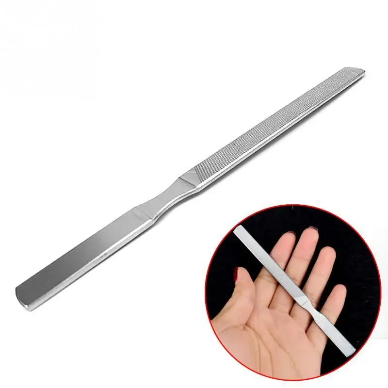 2pcs Thickening Stainless Steel Non Slip Nail File Buffing Manicure
