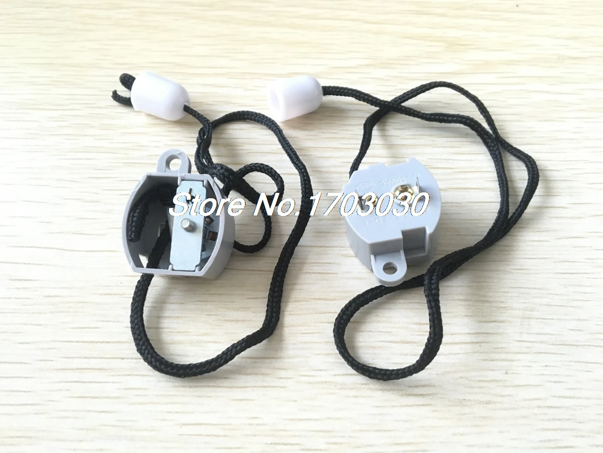 

2pcs AC 250V 1A 2 Pin Pull Cord Plastic Shell Switch Clear for Ceiling Fan