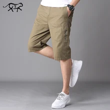 Летние мужские шорты Карго хлопок до колена плюс размер шорты мужские модные повседневные большие свободные брюки мужские XL-5XL брендовая одежда