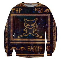 Neue tops frauen männer unisex 3d sweatshirts cartoon Pokemon jumper Alte Mew hoodies trainingsanzug größe S-XXL Freies verschiffen