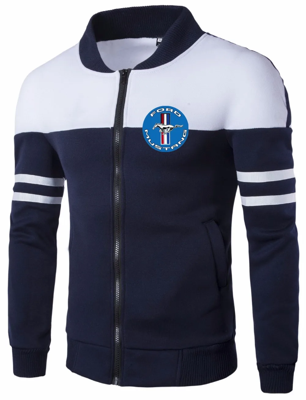 

Ford Mustang Printing Fashion Mens Jacket Stitching design Male New Baseball Jackets Coat Men hoodies Outerwear Spring Autumn
