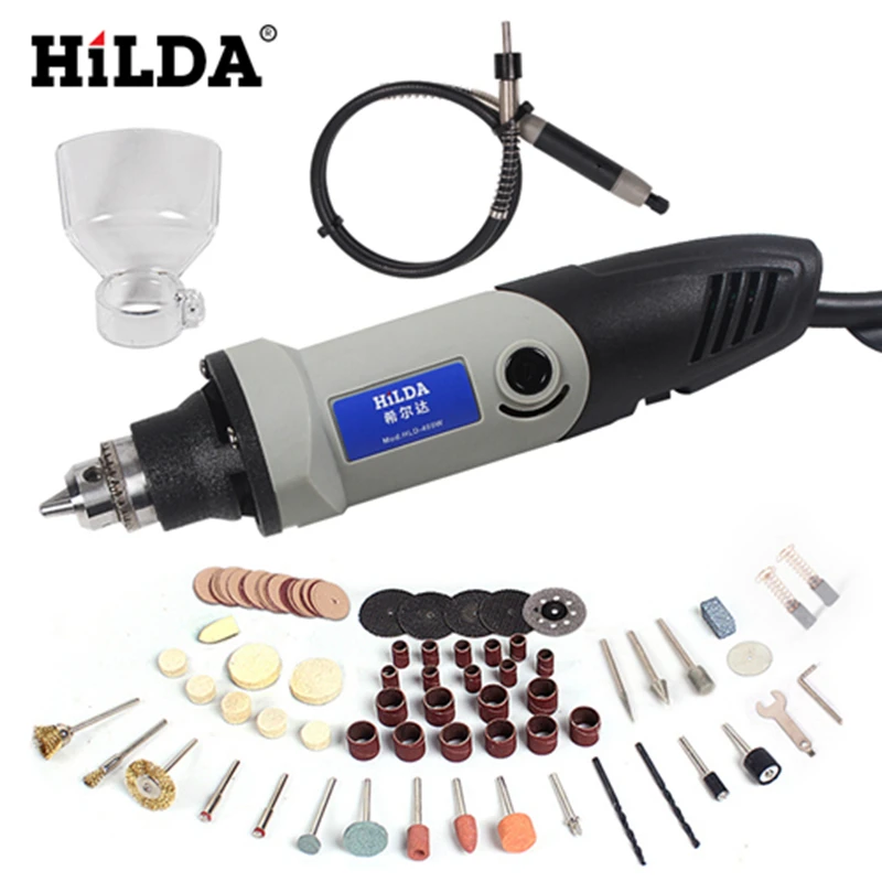 HILDA 220V 400W Mini Electric Drill Dremel Rotary Tool Grinding Power Tool 6 Position Variable Speed Dremel Accessories|electric drill|electric drill dremelmini electric drill - AliExpress