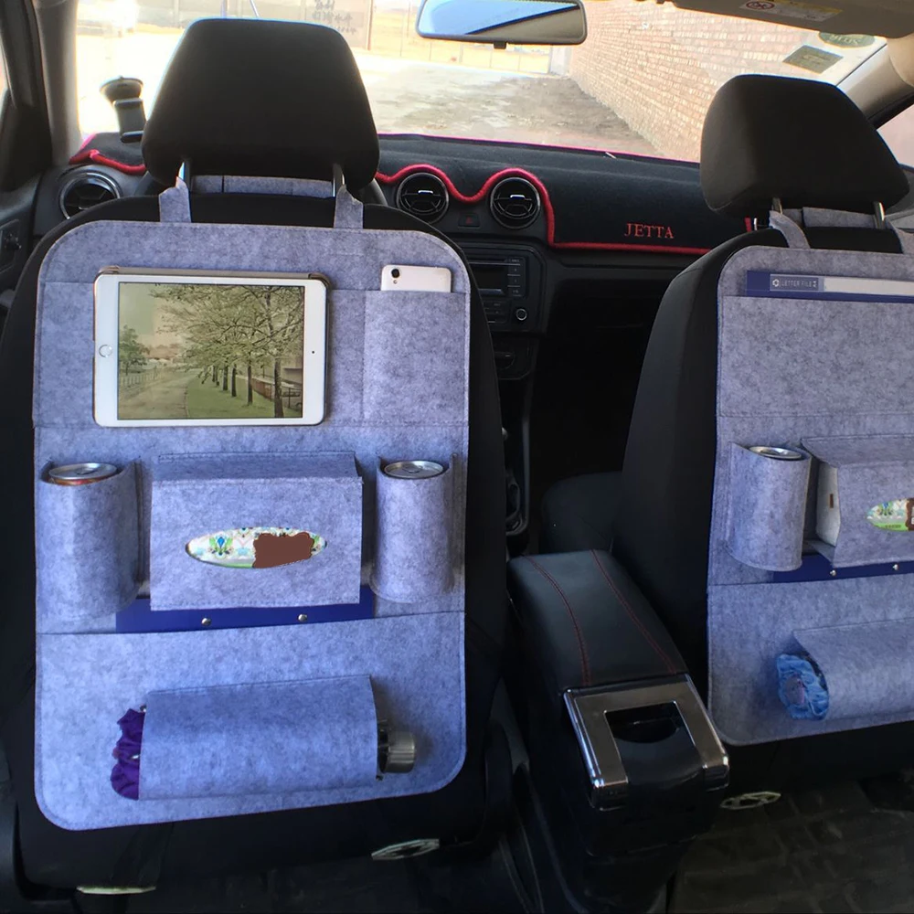 KKMOON, Универсальная автомобильная сумка для хранения на заднем сиденье, органайзер, коробка, войлочные чехлы, держатель, мульти-контейнер с карманами, укладка, Стайлинг