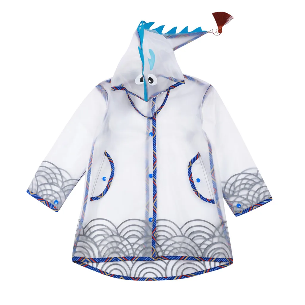 

1PC Children's Baby Raincoat Transparent Dinosaur Rainwear Rain Jacket Kids Poncho Spring And Autumn 2-12 Years Dropshipping