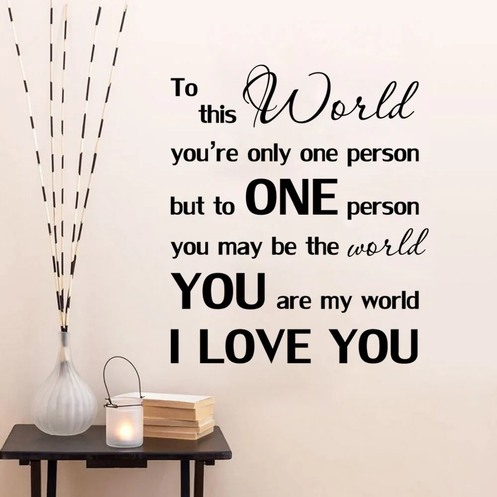 Us 7 96 Your Are My World Wall Stickers Quote Love Saying Black Words Wall Decals Living Room Bedroom Wedding Room Romantic Decor In Wall Stickers