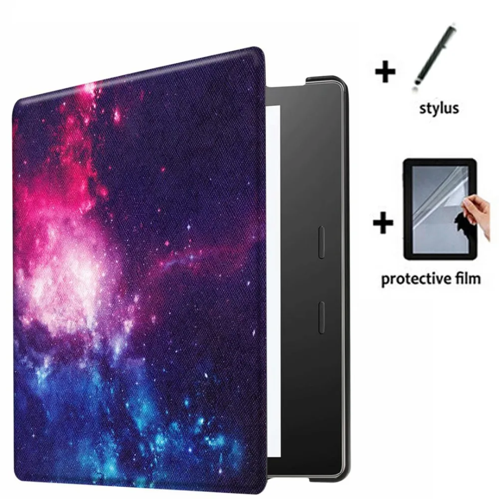 3в1 Роскошный ультра тонкий легкий Кожаный Чехол + пленка стилус для Amazon Kindle Oasis 2