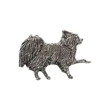 Nuevo estilo Vintage de cuerpo entero de pelo largo Chihuahua broche de plata antigua solapa broches para hombres perro joyería Overwatch