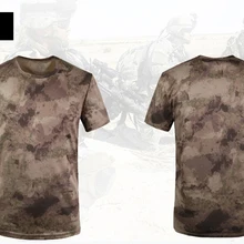 Летняя камуфляжная футболка для активного отдыха и охоты Мужская дышащая армейская тактическая Боевая футболка военные сухие спортивные камуфляжные футболки для кемпинга