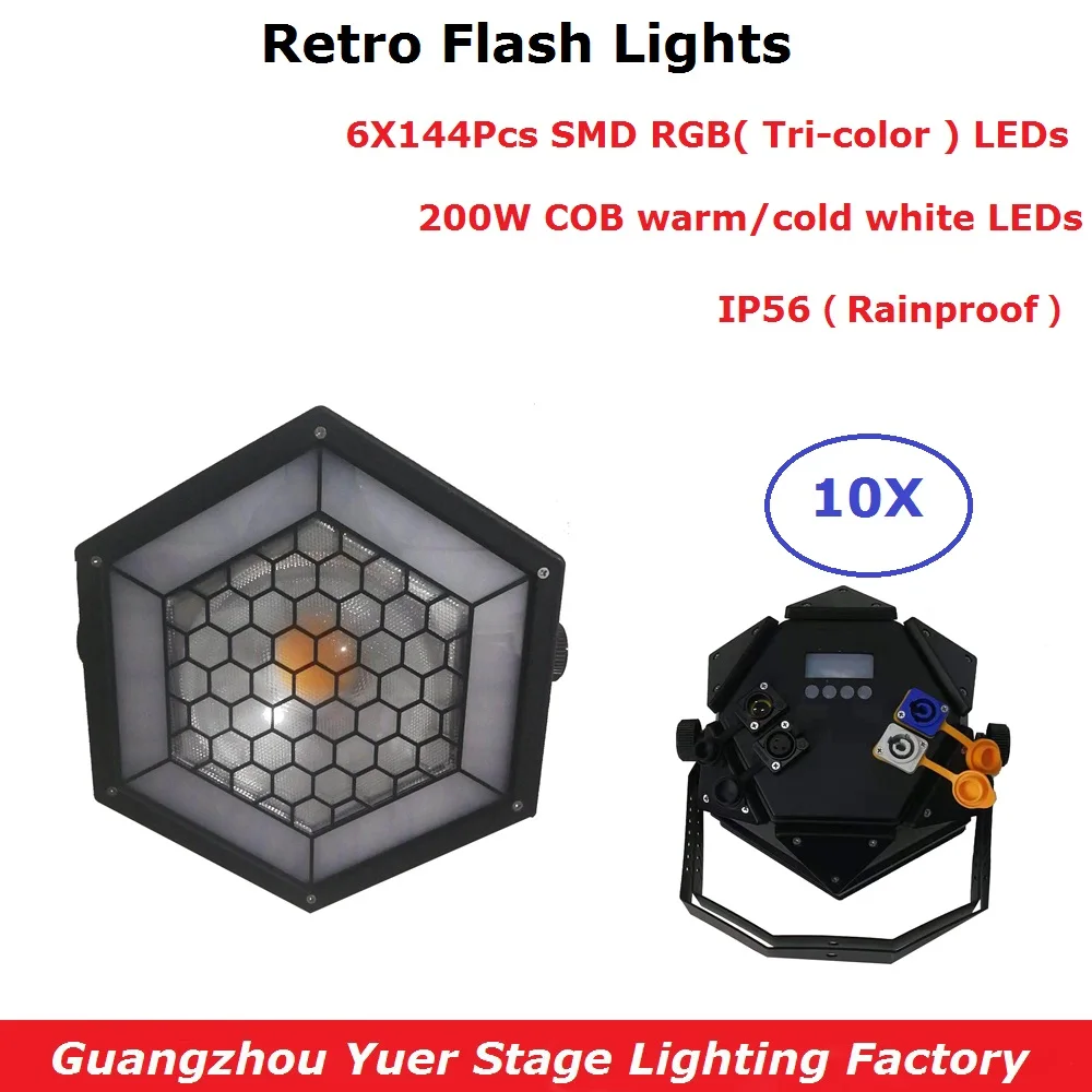 

10Pcs/Lot Par LED 200W COB Disco Lights Wash Lighting Effect Dj Light Equipments DMX 512 Controller LED Uplights Stage Light