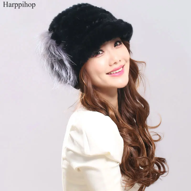 Зимняя женская шапка из натуральной шерсти, меховая шапка с лисой, меховой цветок, женская меховая шапка, хорошее качество, меховая шапка, 7 цветов