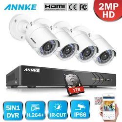 Annke 1080 P 4CH HD TVI 4 в 1 dvr VCA 2MP HD ИК День ночного видения камеры видеонаблюдения видео система безопасности с 1 ТБ