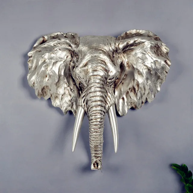WEDR Skulptur Deko European Enamel Elephant Statue Creative Resin Animal Sculpture Room Desktop Ornament Decoration Home Decoration Accessories-A/_Blue