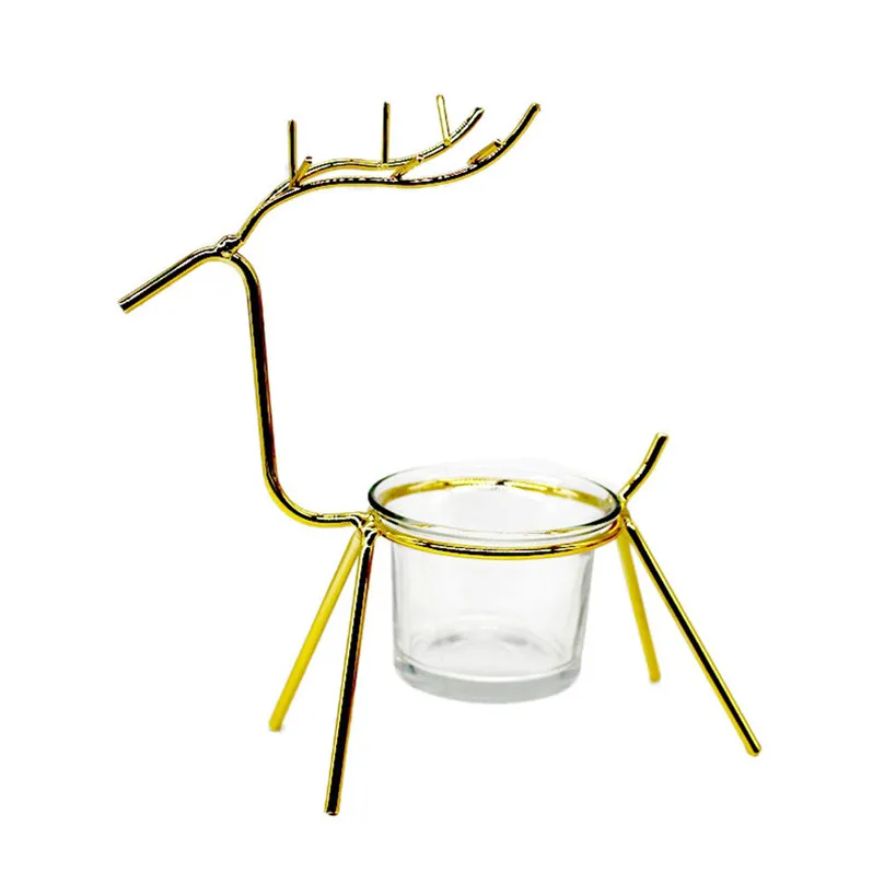 Hot Reindeer Tealight Candle Holders iron Creative Gifts Decoration Candlestick New Year Decorations for home decor New #3d25 (10)
