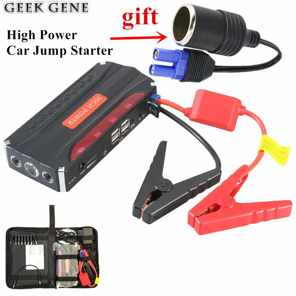 Multi Function 12V Petrol Diesel Starting Device 12000mAh Car Jump Starter 4USB Power Bank 600A