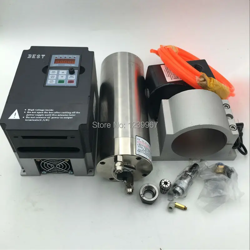 4KW ER25 380V мотор шпинделя + 5.5kw VFD инвертор кронштейн водяной насос/труба CNC