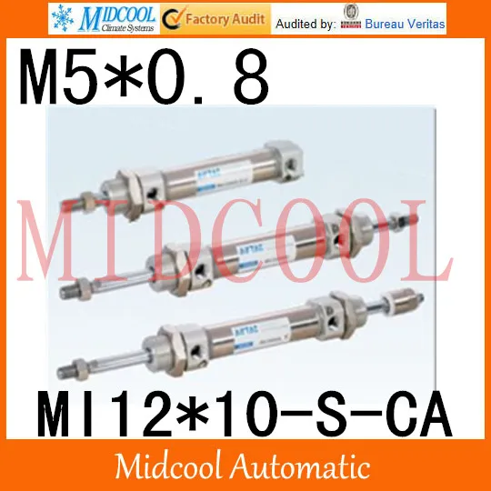 

MI Series ISO6432 Stainless Steel Mini Cylinder MI12*10-S-CA bore 12mm port M5*0.8