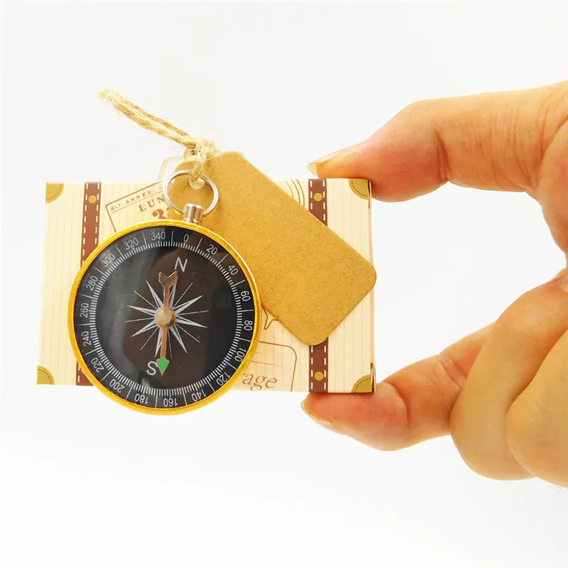 

1set Multi-function Candy Box With Compass Bottle Opener Retro Candy Box Travel Suitcase Party Gift Favors