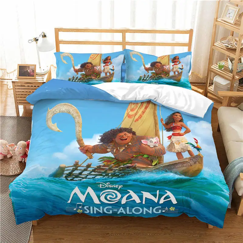 Disney Moana Bedding Set Duvet Cover PillowCase Single Twin King Size Bedroom Decoration Cartoon boy Girls Children Bed Gifts - Цвет: 4