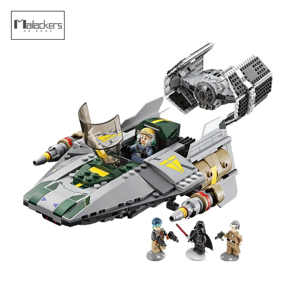 

Legoing Star Wars Rebels Vader's TIE Advanced VS A-wing Starfighter Building Blocks 722Pcs Model Legoings Starwars Toys