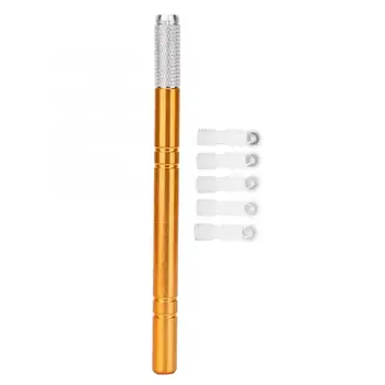 

Tattoo Set Gold Eyebrow Tattoo Pen with Crossed Tip + Roller Eyebrow Needles Makeup Tool Tatoo Accessories