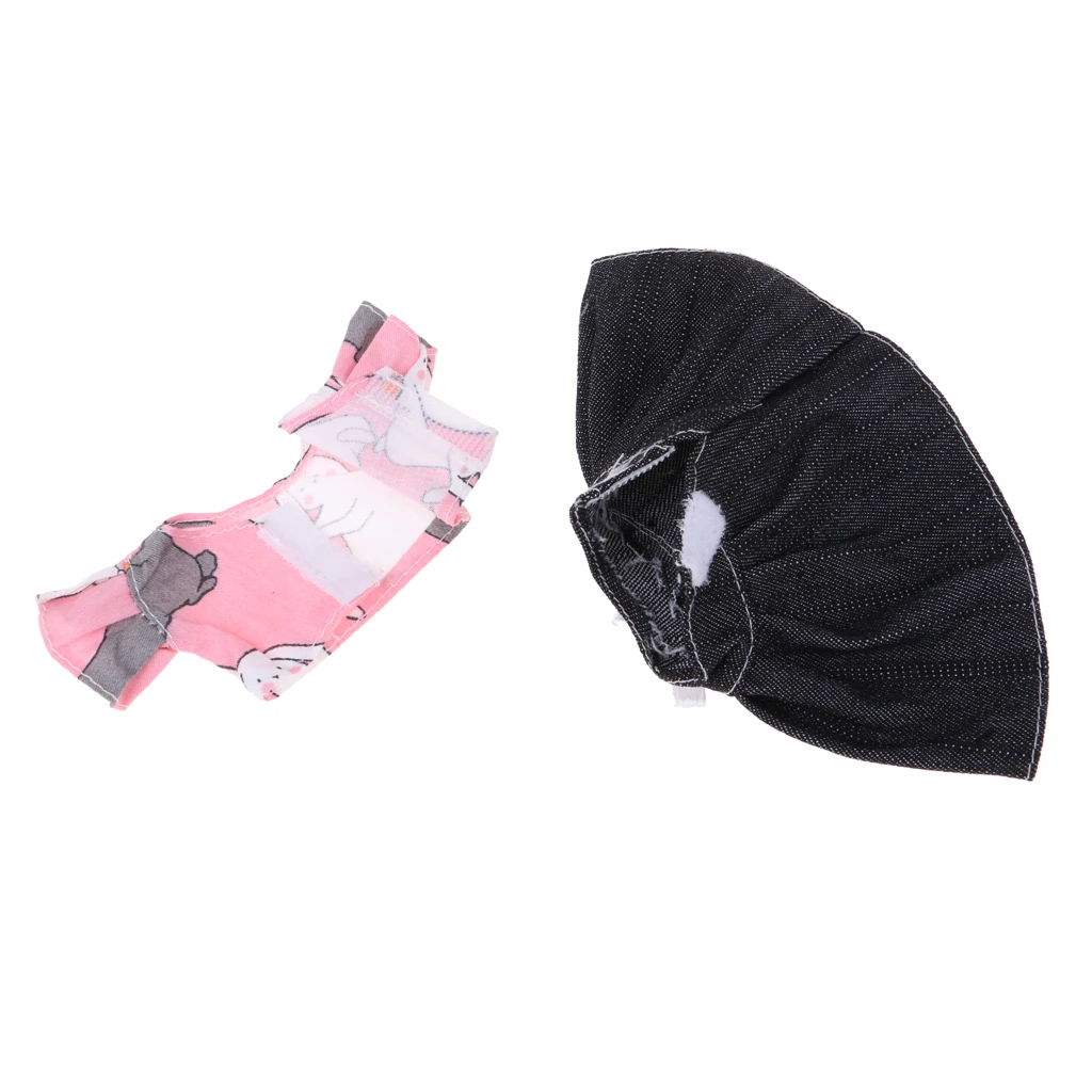 Trendy Garment Clothing Short Sleeve Rabbit Tops and  Denim Jean Dress Skirts For   Doll Pink