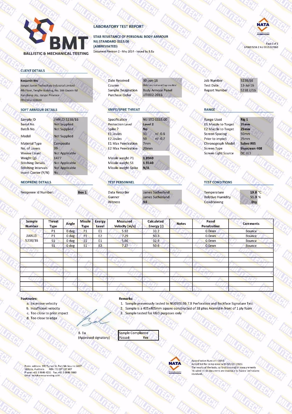 JIANLEI5238.2 NIJ 0115.00 R&D