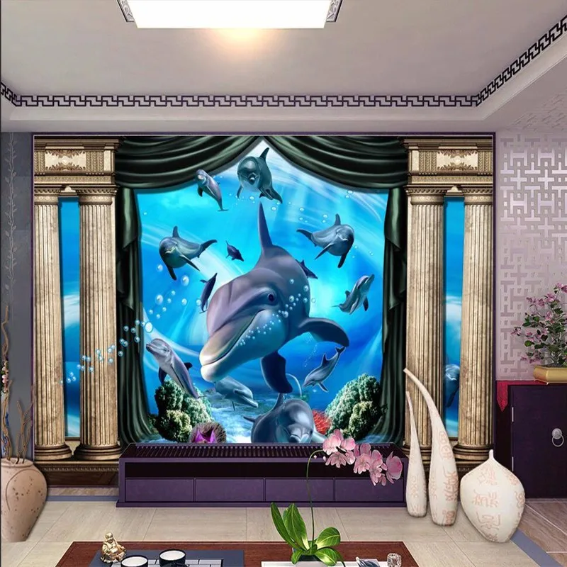 3d-wallpaper-mural-art-decor-picture-backdrop-Blue-Dolphin-submarine-Roman-hotel-restaurant-parlor-wall-painting (1)