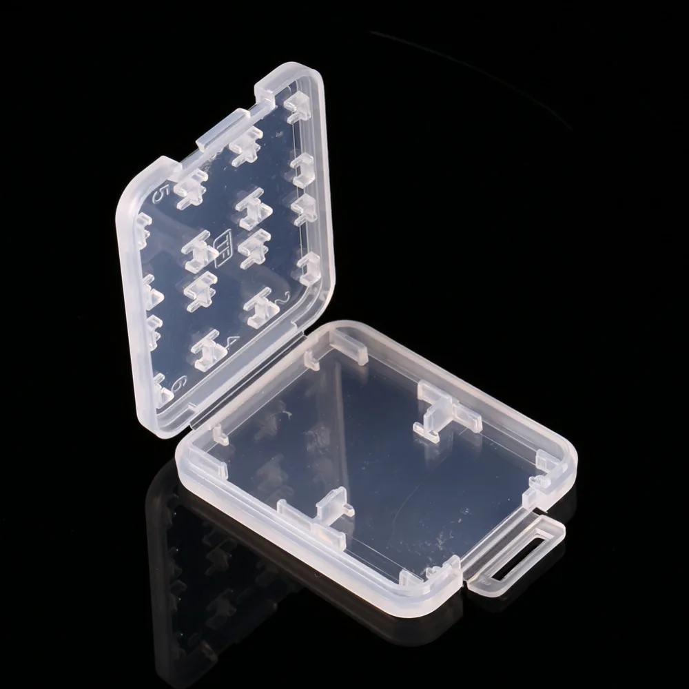 

51*42*8mm Transparent Plastic 8 Slots Micro SD SDHC TF MS Memory Card Storage Box Protector Covers Holder Hard Case Bag