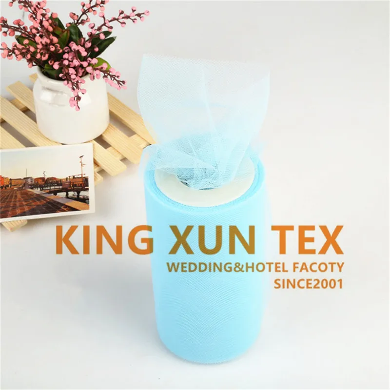 sky blue Красивый Тюль рулон сети 6 дюймов 25 ярдов Свадебные украшения на день рождения DIY Тюль Ткань для мероприятий - Цвет: sky blue