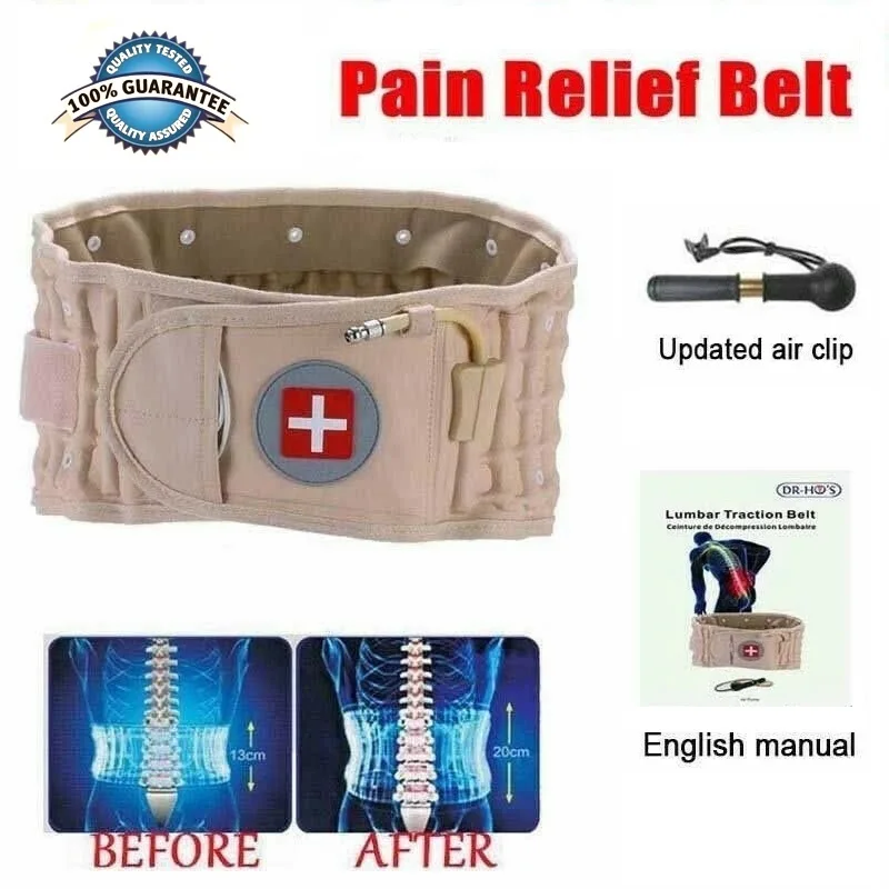 Koop Lumbale Spinale air Decompressie Terug Riem Lucht Tractie Taille Beschermen Riem Pijn Lagere Lendensteun Extender Riem Beste