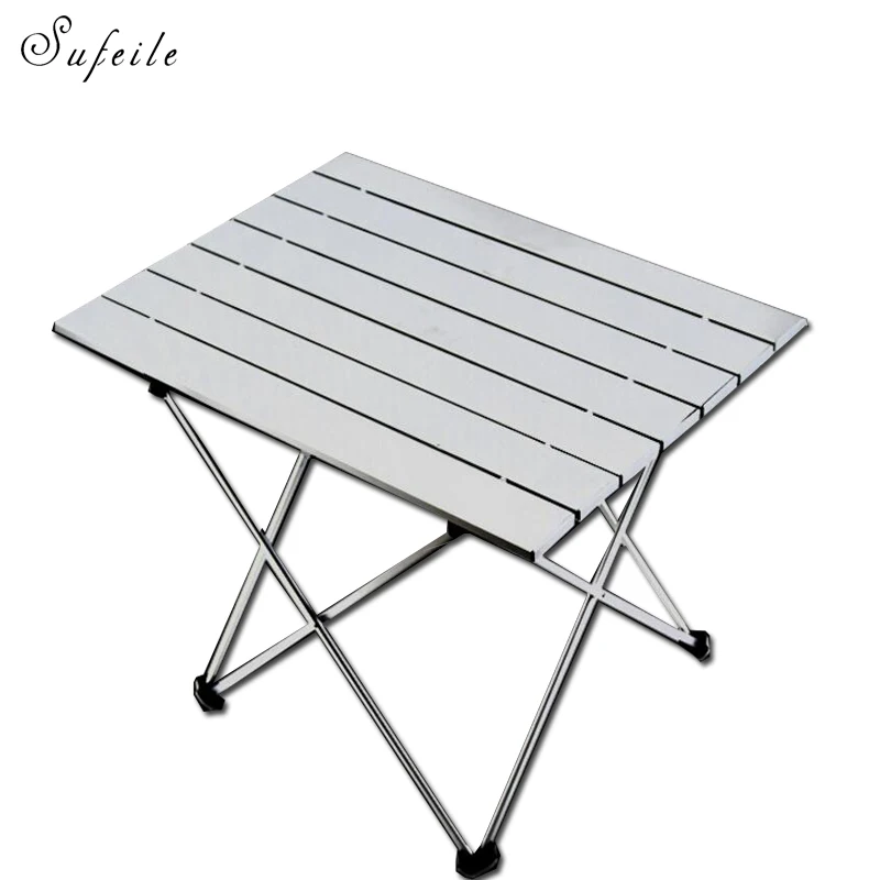 Sufeile aleación de aluminio portátil plegable capaz escritorio camping picnic al aire libre barbacoa del té mesa al aire libre plegable escritorio de la computadora D20