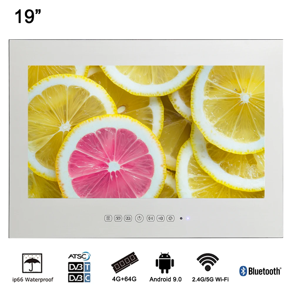 

Souria 19" Smart Magic Mirror Bathroom Waterproof LED TV with Bluetooth WiFi Vanishing Wall Mounted