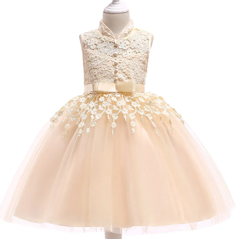 Детская праздничная одежда бальное платье для девочек, одежда для свадьбы платье принцессы для первого причастия костюм для малышей кружевное платье с бантом L5021