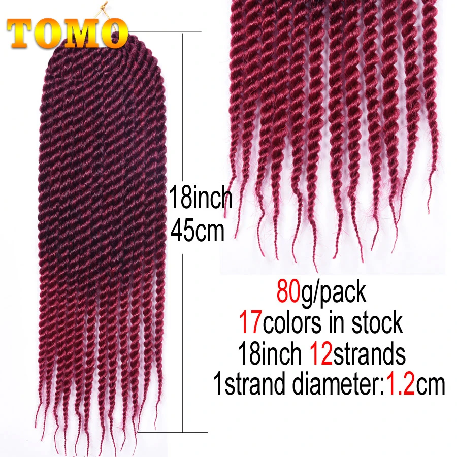 TOMO 12 &quot18&quot вязаные крючком косы Сенегальские твист для детей корней/упаковка