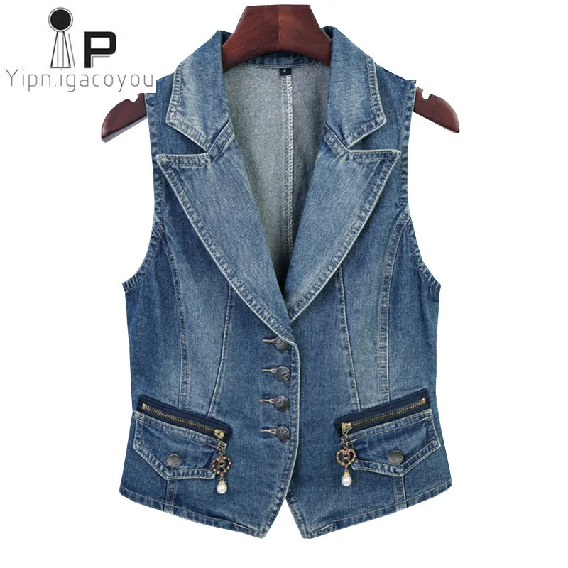 

Short Denim Vest Women Waistcoat 2019 Korean Spring Sleeveless Jacket Women Jeans Vests Casual Female Jacket Clothes Streetwear