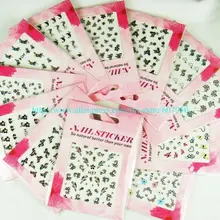 24 шт = 12 Дизайнов х 2D наклейки для ногтей дизайн цветка украшения ногтей- Оптом