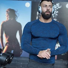 Для мужчин s футболка Бег бренд осень-зима отдыха Рубашки для мальчиков Фитнес Бодибилдинг длинным рукавом мужской Slim бег Топы корректирующие спортивная одежда Для мужчин