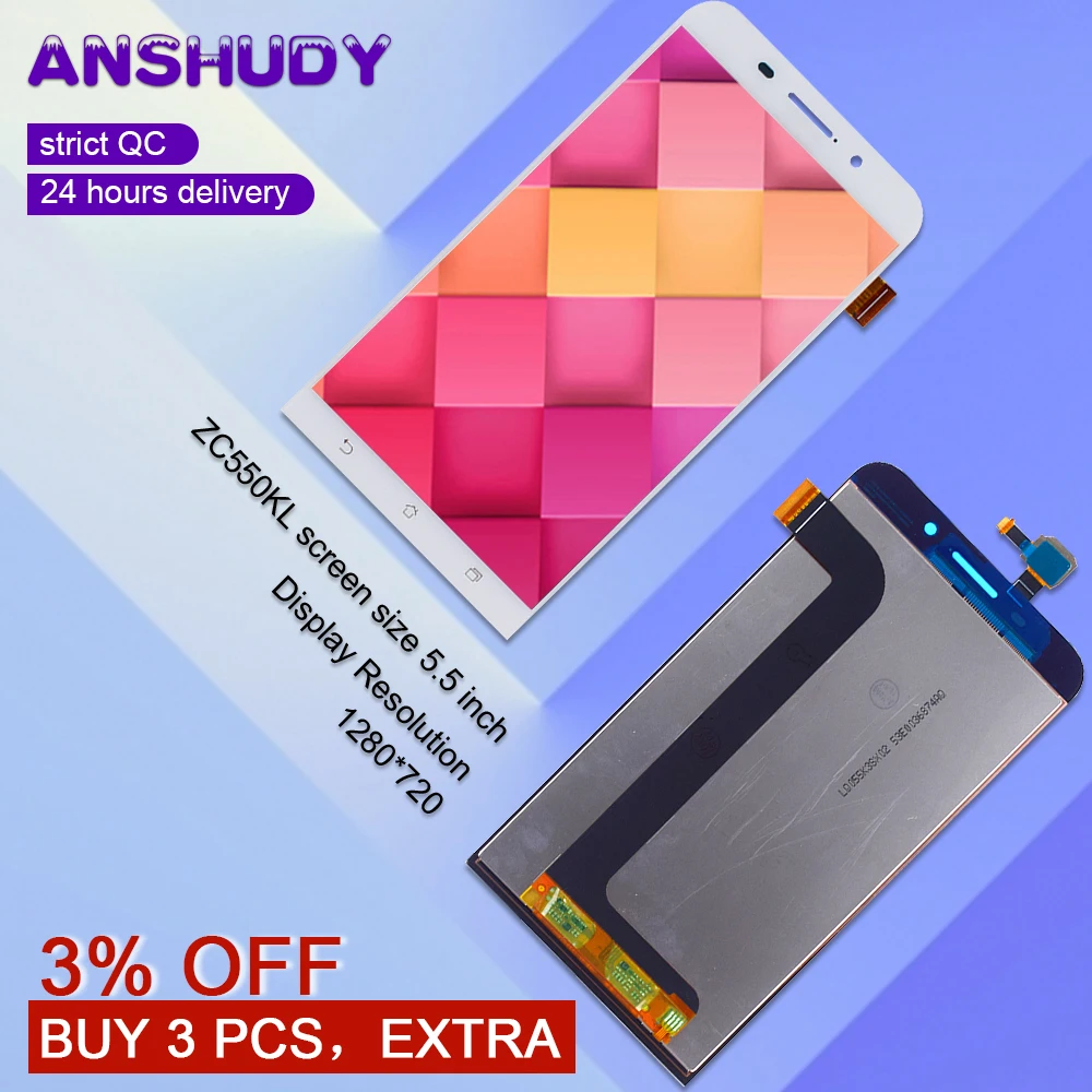 

ZC550KL LCD Display Touch Screen Digitizer Assembly For Asus Zenfone Max ZC550KL Display Screen ZenFone 5000 Z010D