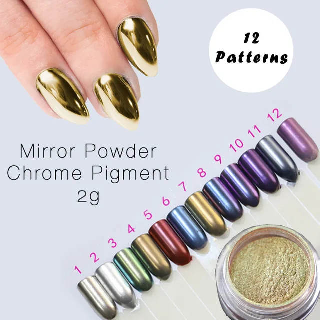 2g Mirror Powder Gold Sliver Chrome Pigment Aluminium 2g Mirror Powder Gold Sliver Chrome Pigment Aluminium Nail Glitters Polish