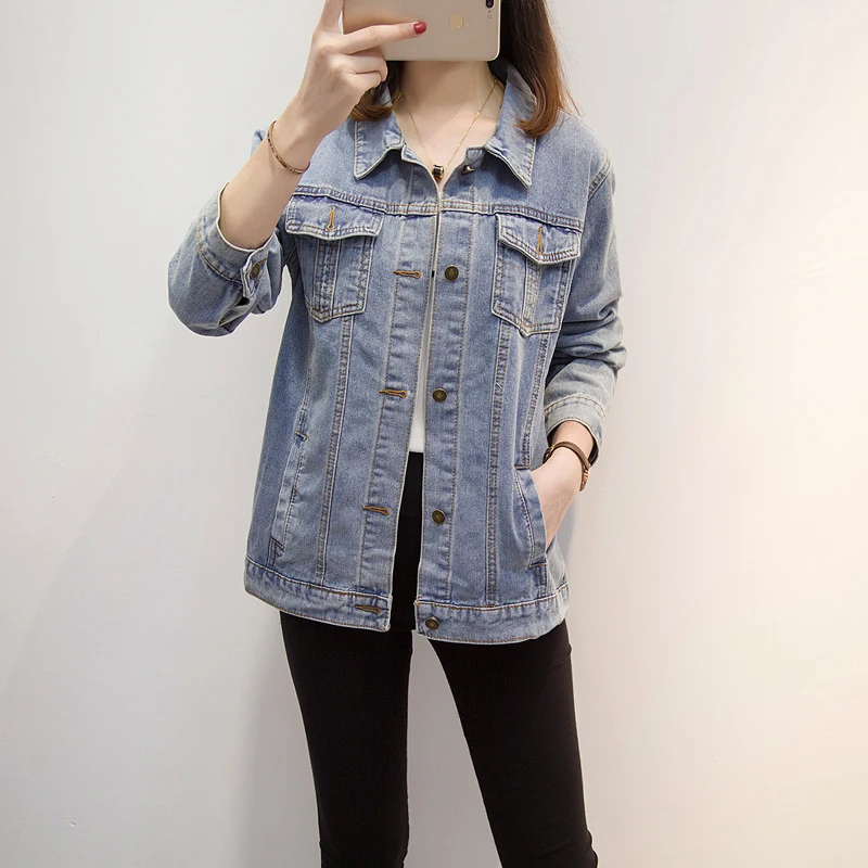 

Hodisytian Women Denim Jackets Slim Fit Embroidered Cartoon Jaqueta Coat Casual Outerwear Cardigans Moletons Feminina Plus Size