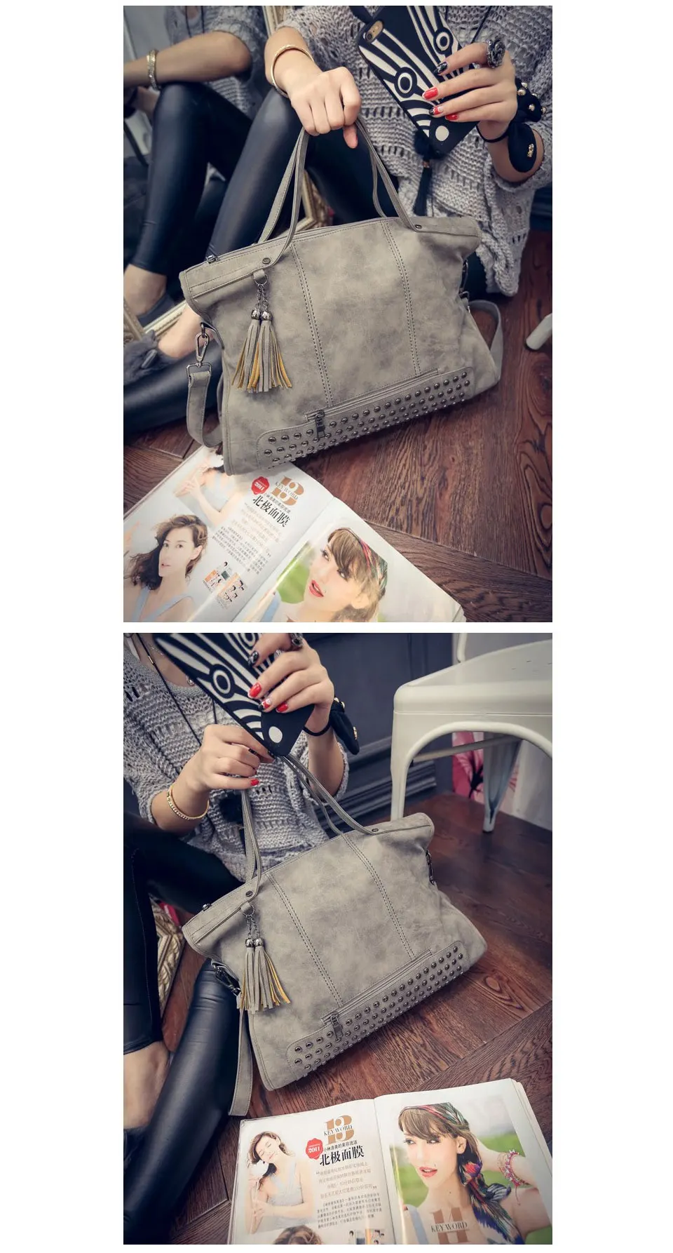 DALFR женская сумка из искусственной кожи, женские сумки, женская модная сумка на плечо, роскошные сумки с заклепками, женские дизайнерские сумки