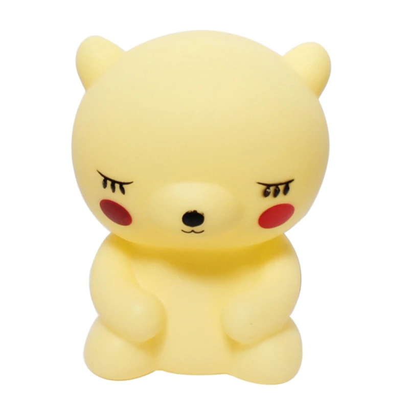 

Apple Bear LED Night Light For Children Baby Kids Bedside Lamp Multicolor Silicone Nightlight Room Decoration