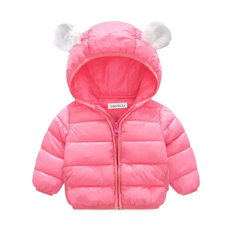 COOTELILI/Одежда для маленьких девочек ростом 66-100 см зимняя куртка Kawaii Bear парки с капюшоном для девочек, зимний комбинезон, зимнее пальто для мальчиков