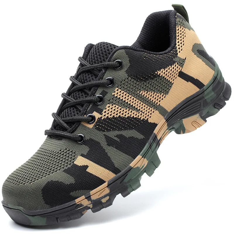 Anti cinza verde esmagamento Sapatos Anti Exército São derrapagem Resis Azul Segurança Homens Dos verde Desgaste Anti piercing E Lazer Leves De Respirável Camuflagem wRpHSOfnq