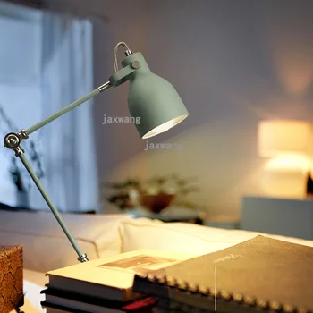 

Nordic hot reading desk lamp college computer dormitory work table lamps for living room long arm folding bedroom bedside lamp