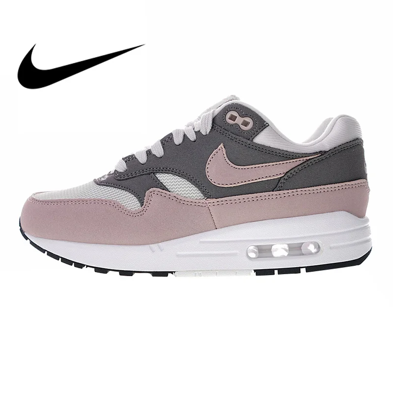 

Original Authentic Nike Air Max 1 Women's Running Shoes Pink Red Shock-absorbing Non-slip Wear Resistant Breathable 319986