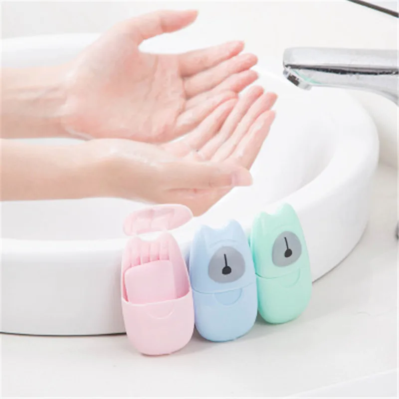 

3PC Soap Portable Washing Hand Wipes Bath Travel Scented Slice Sheets Foaming Box Paper Soap skin bleach skin bleaching soap