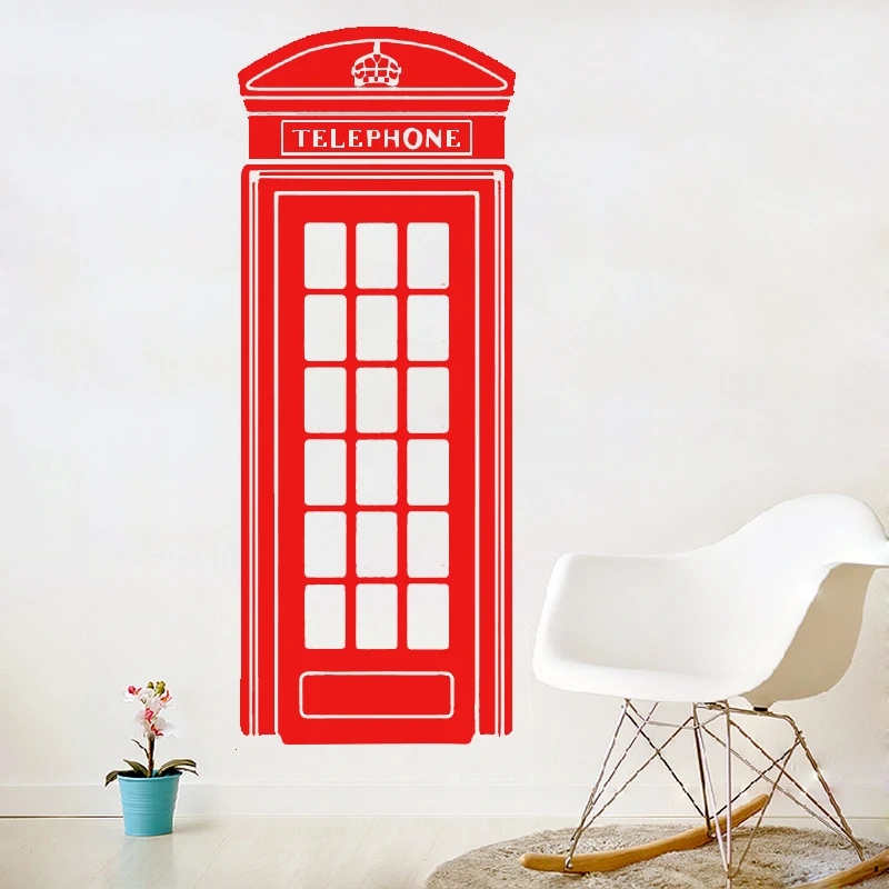 Preise D0018 LONDON TELEFONZELLE wandaufkleber retro uk telefon aufkleber vinyl Wand Stickrs für Wohnzimmer Dekoration