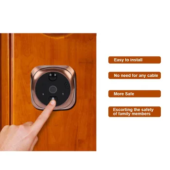 

4.3 inch Visible Wireless Intelligent WiFi Doorbell 2 IR lED weatherproof Remote Intercom